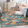 Nourison Allur Floral Turquoise Multicolor 5'3