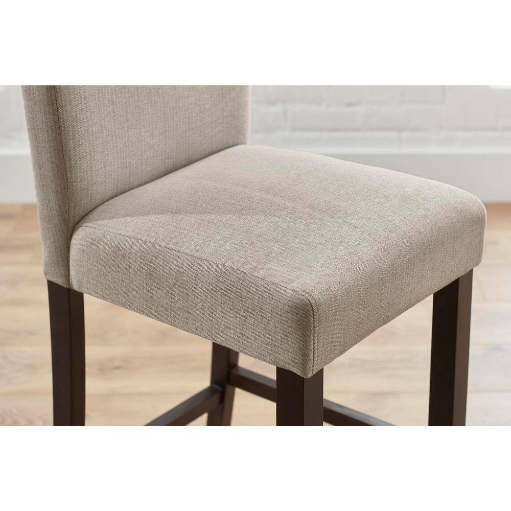 StyleWell Banford Riverbed Beige Upholstered Counter Stool with Back (Set of 2) Lowe CS SR