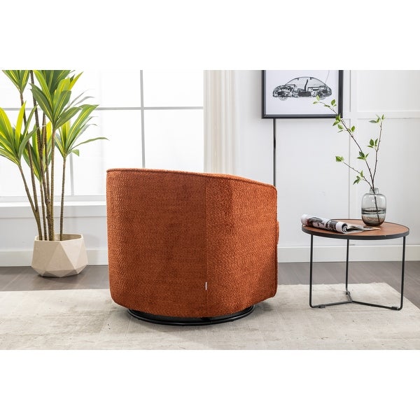 Swivel Accent Chair Living Room Round Barrel Armchair， Orange