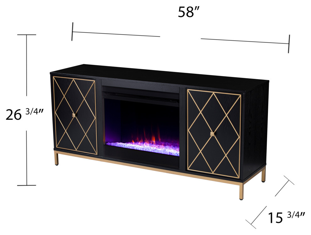 Crewe Color Changing Fireplace With Media Storage   Contemporary   Entertainment Centers And Tv Stands   by SEI  Houzz