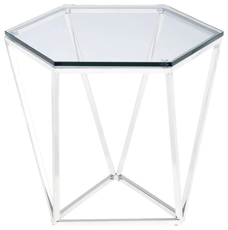 Faye Silver Side Table   Contemporary   Side Tables And End Tables   by Rustic Home Furniture Deco  Houzz