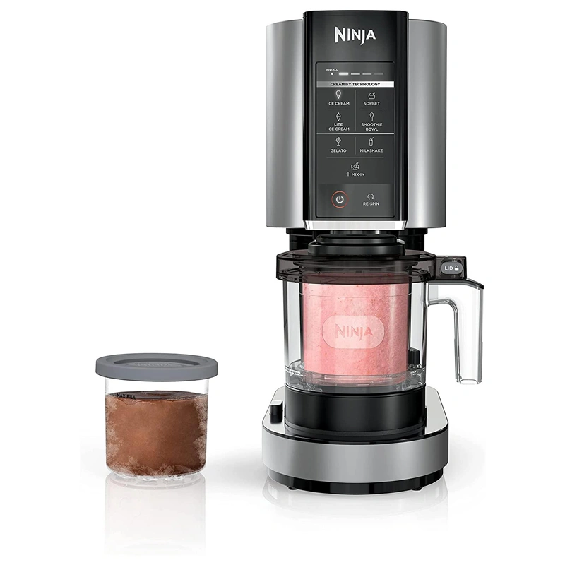 Ninja NC301 CREAMi， Ice Cream， Gelato， Milkshake， Sorbet， and Smoothie Bowl Maker， 7 OneTouch Programs， Silver (Refurbished)