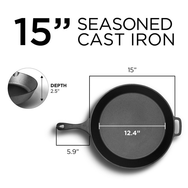 Commercial Chef Pre seasoned Cast Iron Skillet