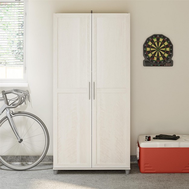 Utility Storage Cabinet Ivory Oak