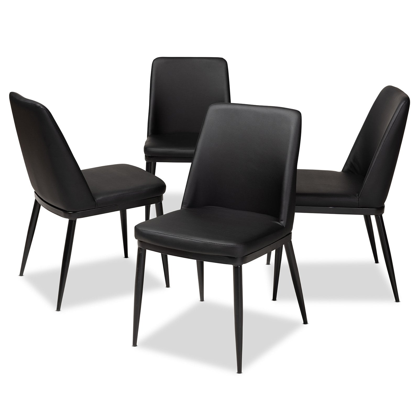 Baxton Studio Darcell Faux Leather Dining Side Chair - Set of 4