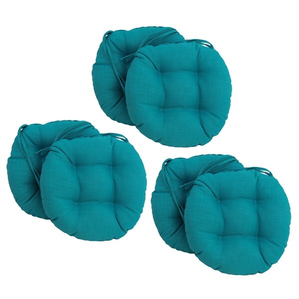 16-inch Round Tufted Indoor/ Outdoor Chair Cushions (Set of 6)