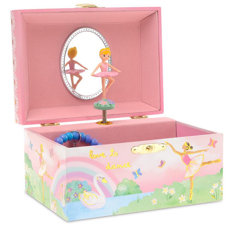 Musical Jewelry Storage Box with Spinning Ballerina and Swan Lake Tune