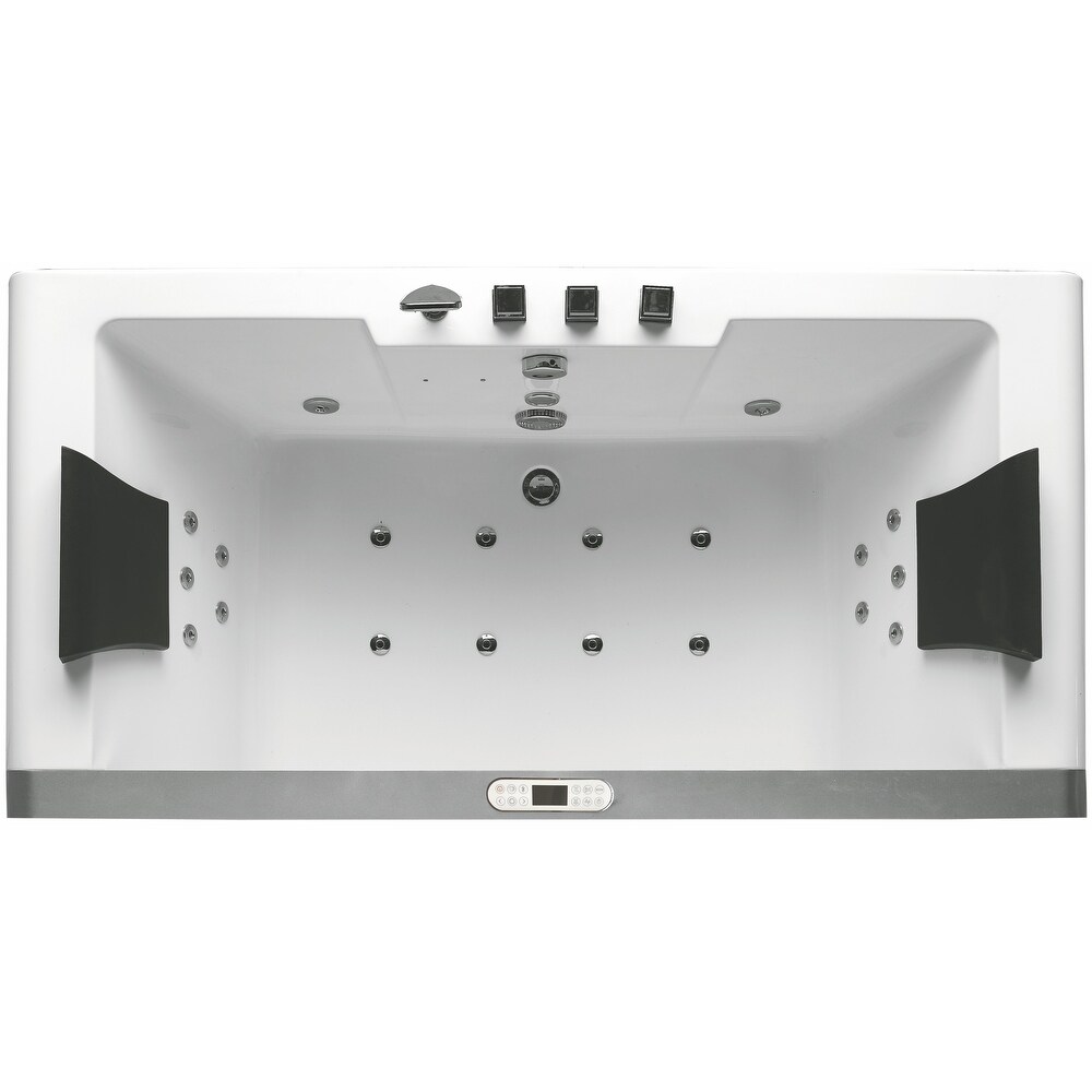 Eago AM196ETL 6 ft Clear Rectangular Acrylic Whirlpool Bathtub for Two