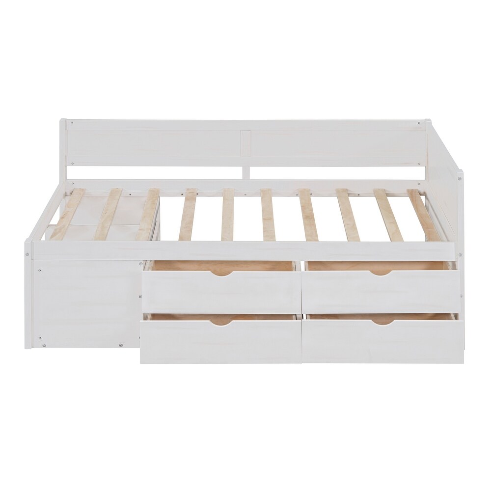 Twin/Full Size Daybed with Drawers and Shelves  Twin/Full Size Bed