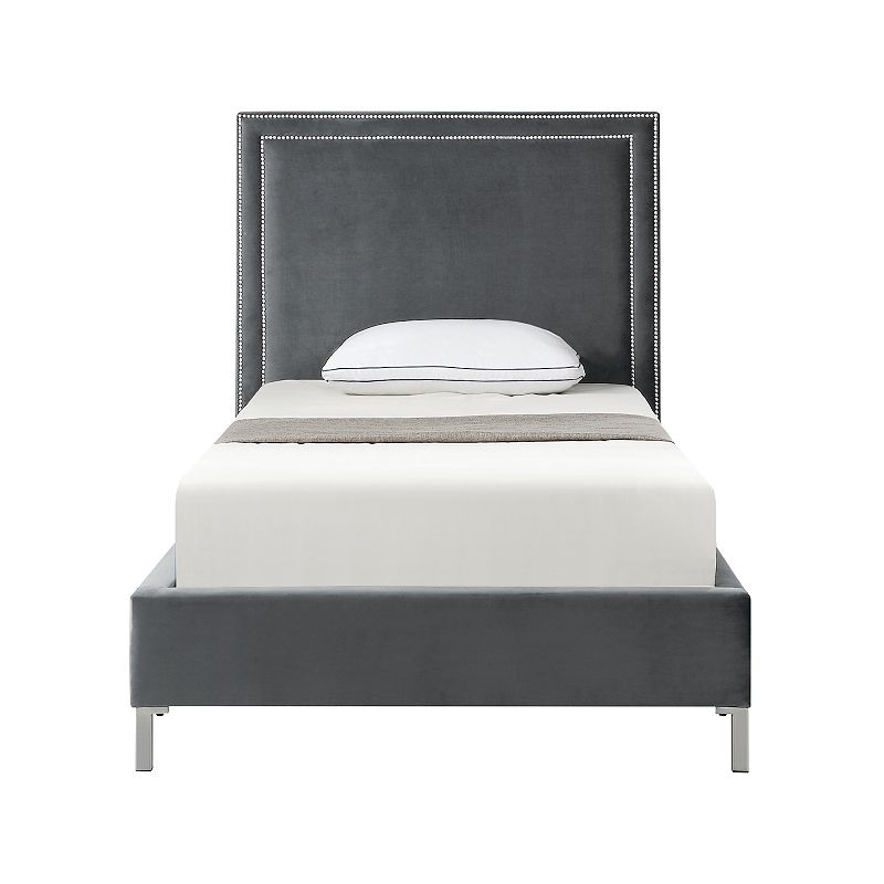 Galmori Platform Full Size Bed Nailhead Trim