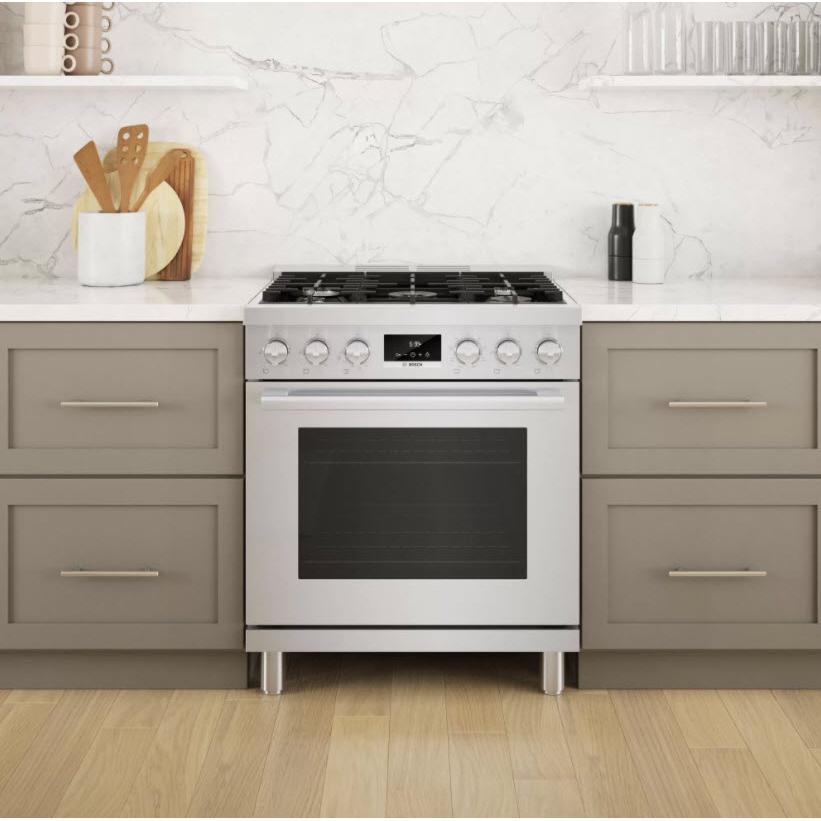 Bosch 30-inch Freestanding Dual Fuel Range with Convection Technology HDS8055C/01