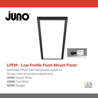 Juno LPFM 1 ft. x 4 ft. 4000-Lumen Black or White Dimmable Integrated LED Flush Mount Flat Panel Light with Switchable CCT LPFM 1X4 40L SWW7 120 TD DCMK WBT