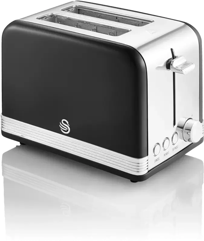 Swan Black Retro 2-Slice Toaster