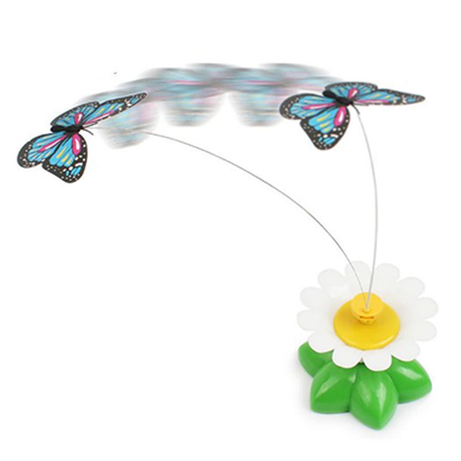 Cat Teaser Toy 360 Degree Rotating Butterfly Flower Shape Interactive Kitten Toy Cat Toy