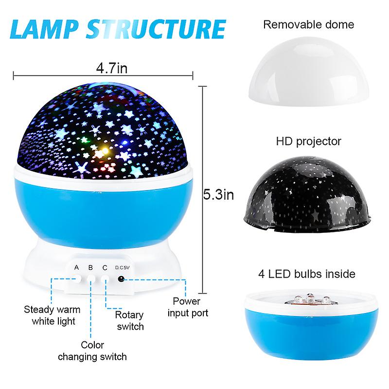 Galaxy Projector Starry Sky Rotating Led Night Light Planetarium Children Bedroom Star Night Lights Moon Light Kids Gift Lamp