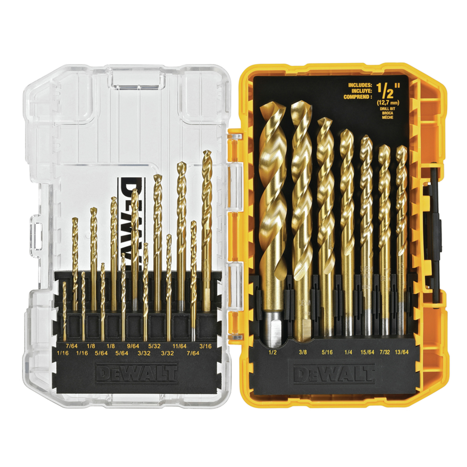 DW Titanium Pilot Point Drill Bit Set 21 pc