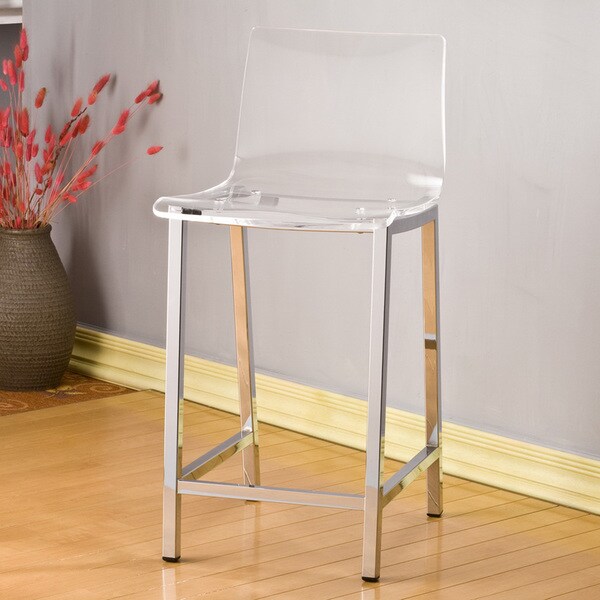 Pure Decor Clear Acrylic Counter Stool- Set of 2