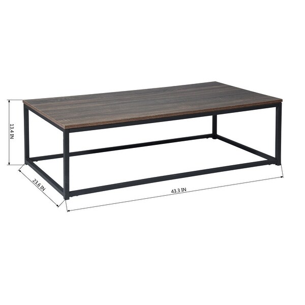 Rectangular Wood Grain Top Coffee Table