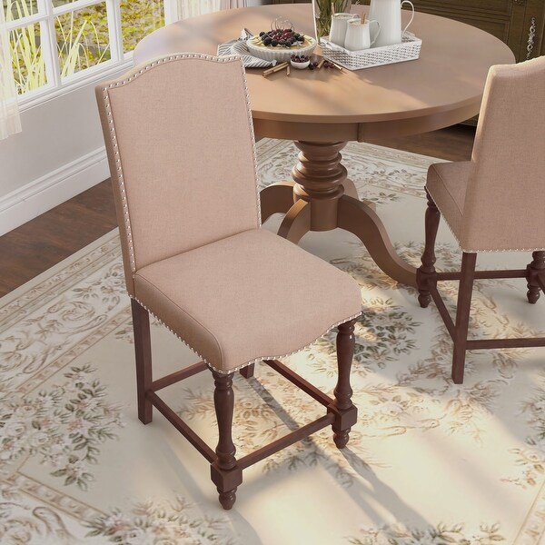 Furniture of America Ketz Traditional Ivory Counter Chairs (Set of 2)