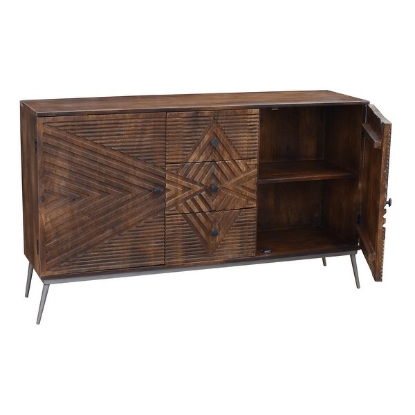 Winik Mango Wood Buffet with 3 Drawers and 2 Doors