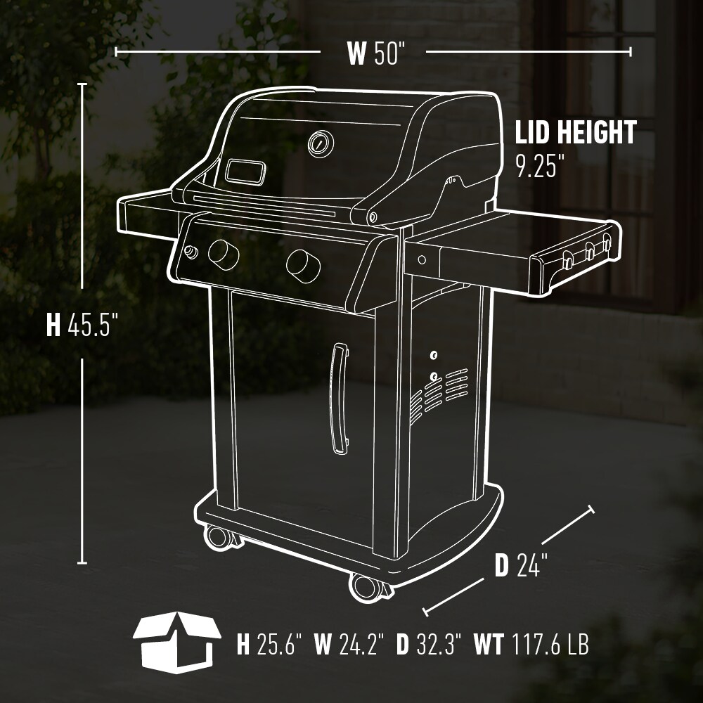 Weber Spirit E-210 Black 2-Burner Liquid Propane Gas Grill