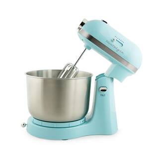 Nostalgia 3.5 Qt. 6-Speed Aqua Stand Mixer with Beaters and Dough Hooks CLSMIXER356AQ