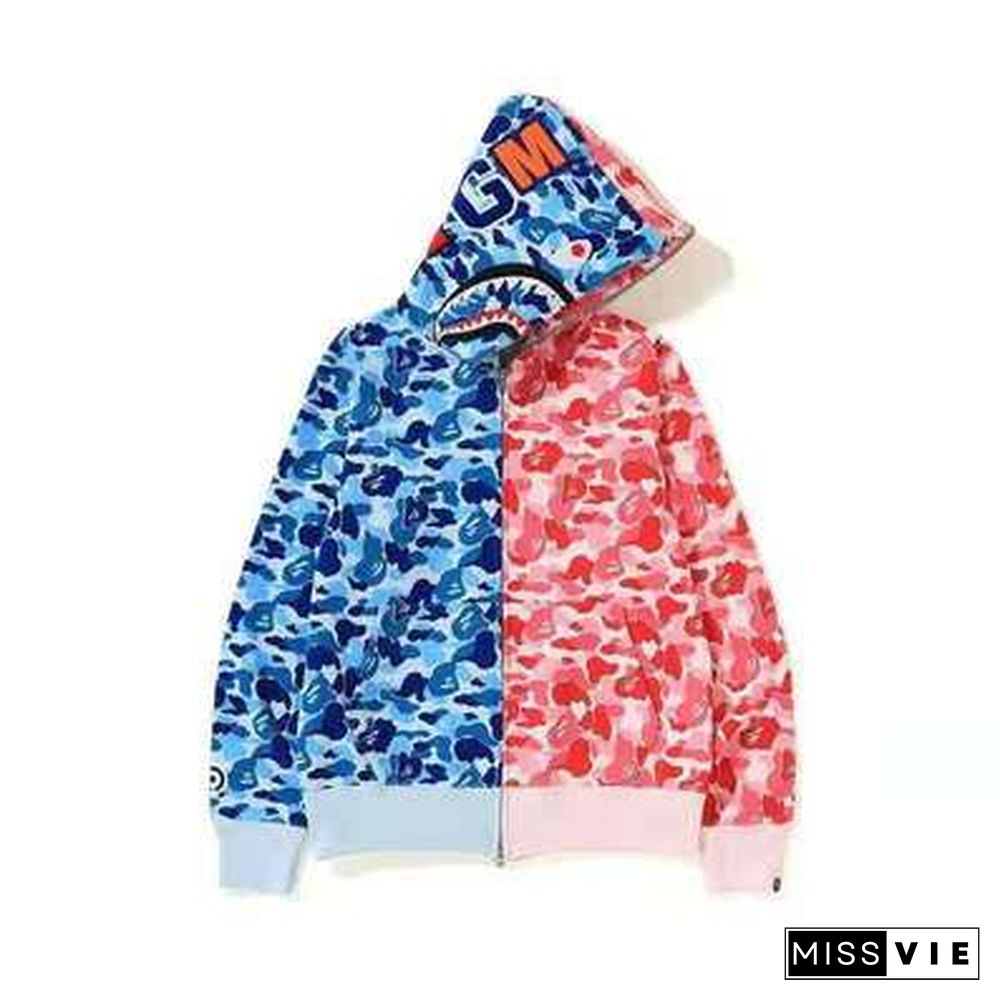 Fashion Shark Head Print Sweatshirt Hooded Jacket