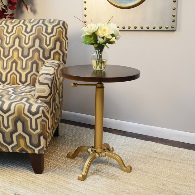 Miller Adjustable Vintage Accent Table Gold Carolina Chair amp Table