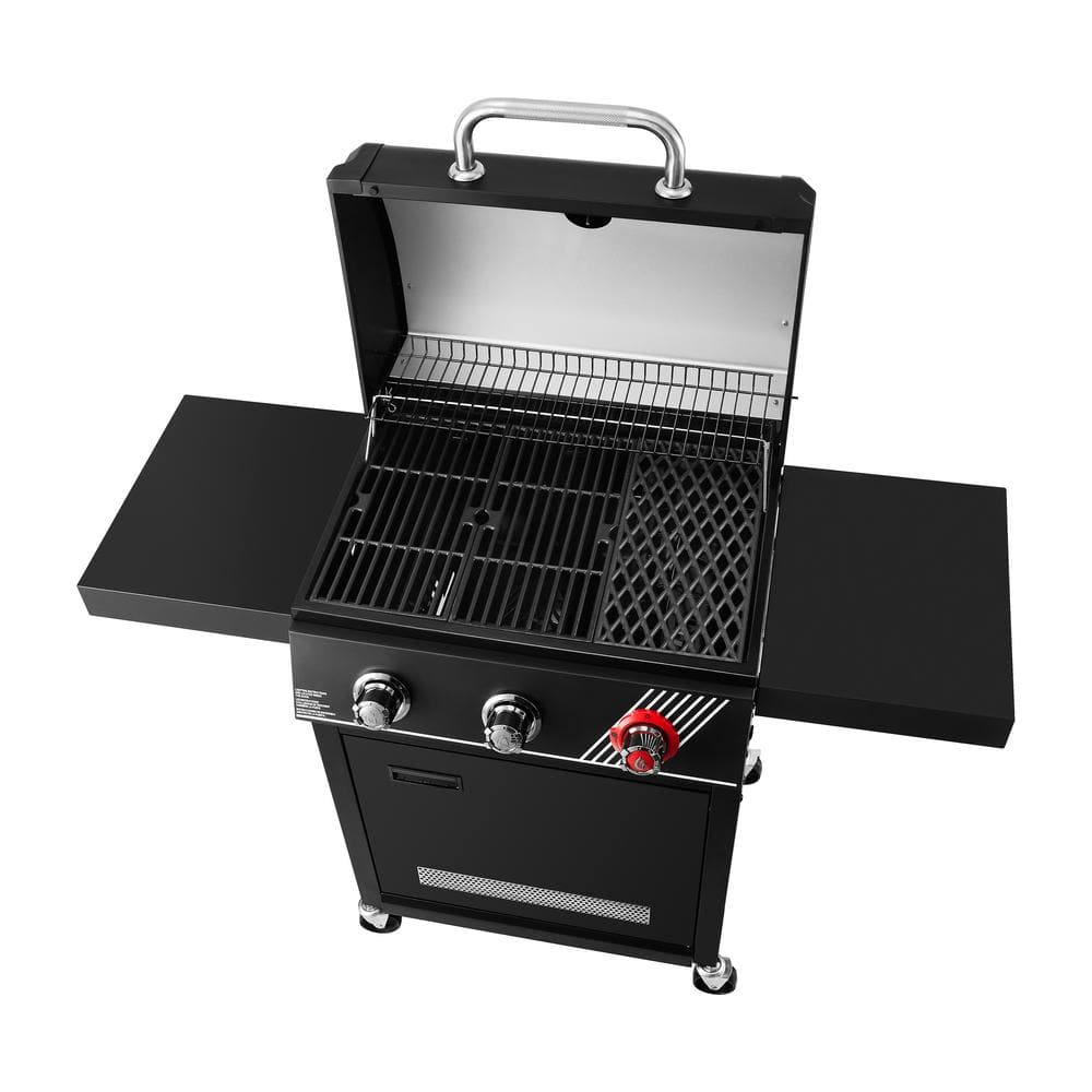 Dyna-Glo 3-Burner Propane Gas Grill in Matte Black with TriVantage Multifunctional Cooking System DGH373CRP-D