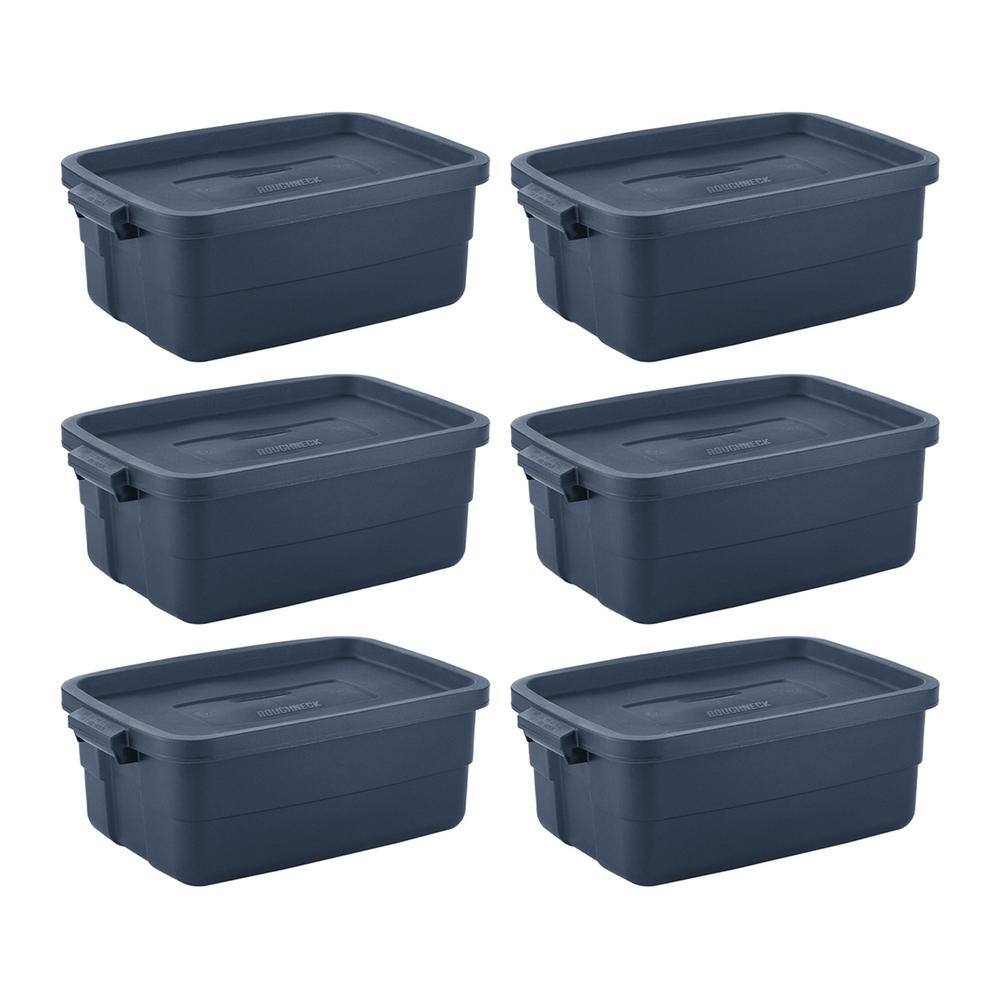 Rubbermaid Roughneck 10 Gal. Rugged Stackable Storage Tote Container (6-Pack) RMRT100015-6pack