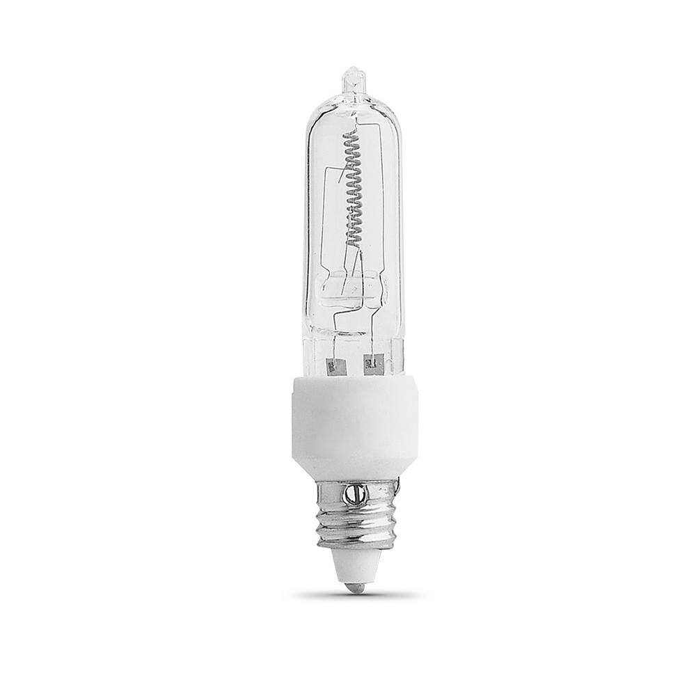 Feit Electric 150-Watt T4 Mini Candelabra E11 Base Dimmable Halogen Light Bulb Bright White 2800K (1-Bulb) BPQ150CLMCHDRP