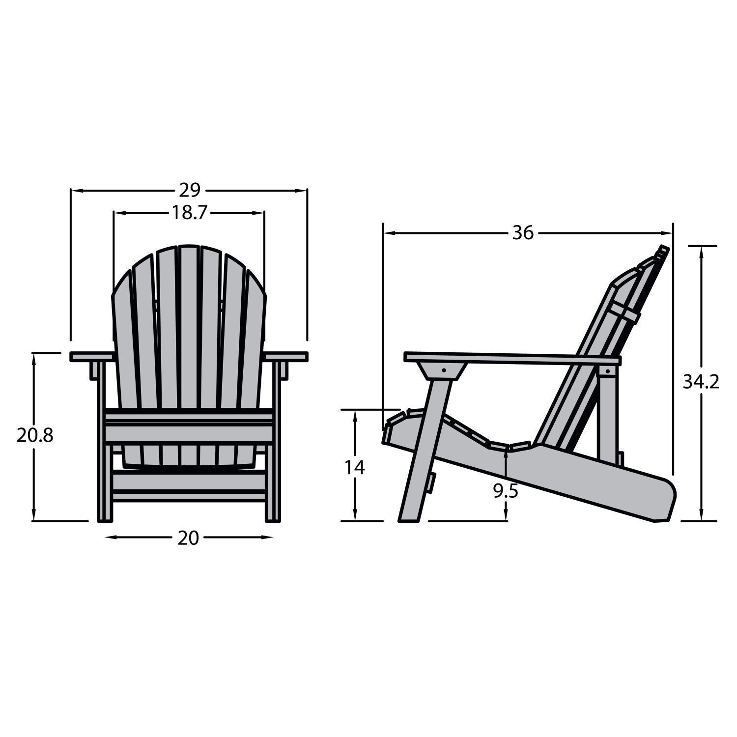 Lakeview Dream Bay Folding and Reclining Adirondack Chair