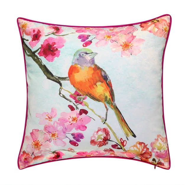 X 20 quot Reversible Birds Decorative Patio Throw Pillow Edie home