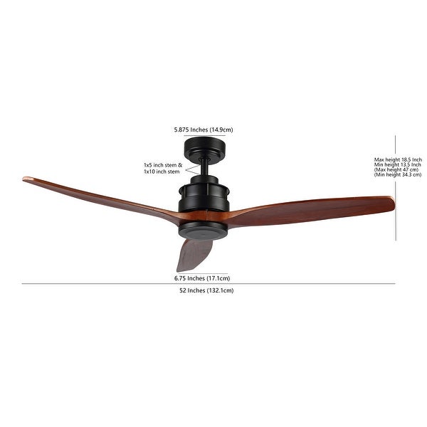 SAFAVIEH Lighting Farla Coffee 3-speed Ceiling Fan with Remote - 52