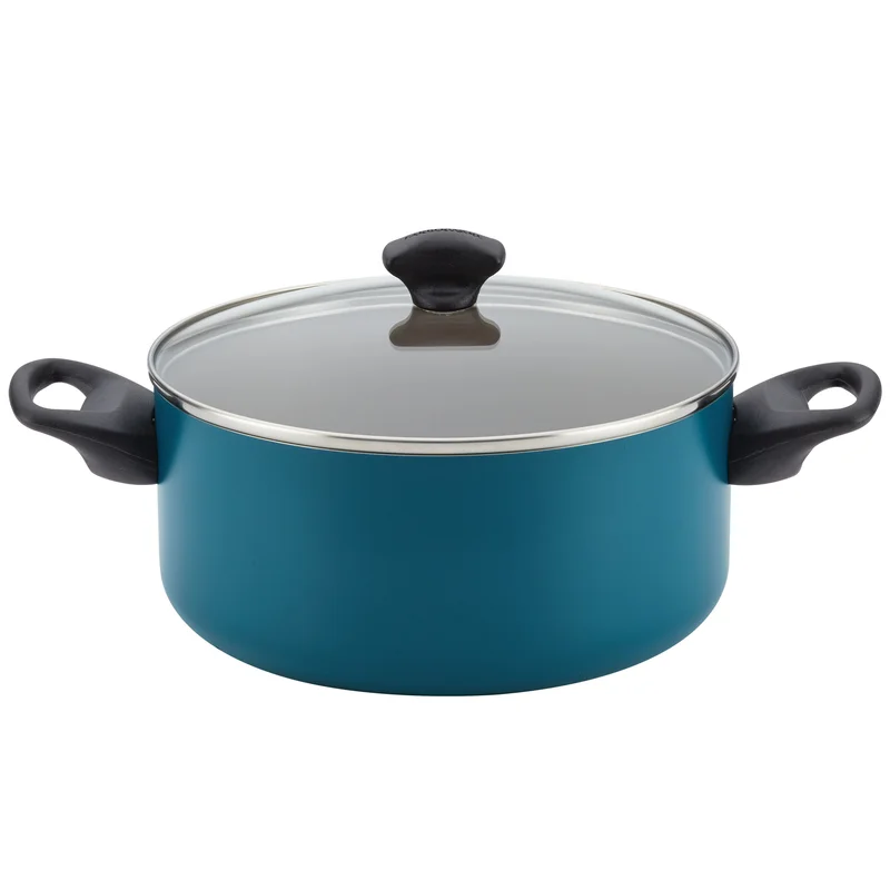 Farberware 20361 Dishwasher Safe 15-Piece Aluminum Nonstick Cookware Set in Teal