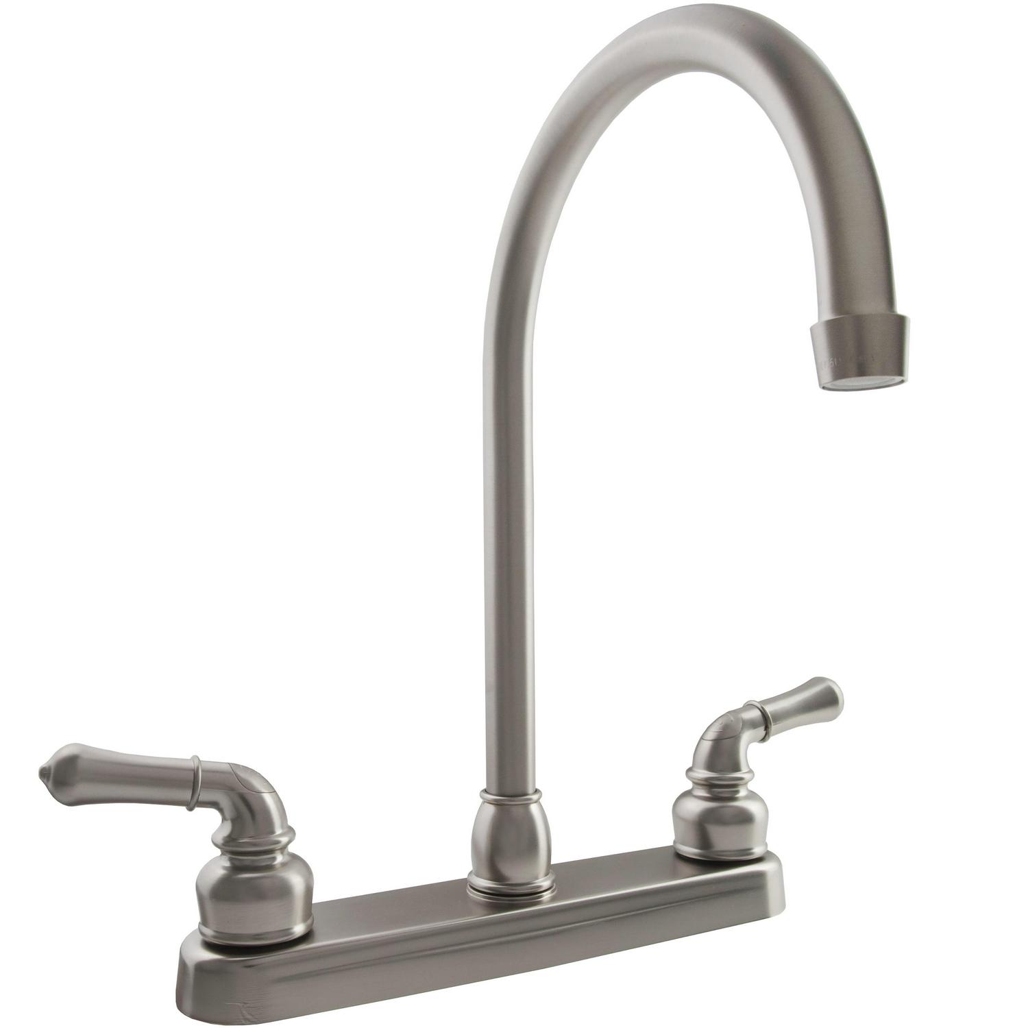 Dura Faucet J-Spout RV Kitchen Faucet  Brushed Satin Nickel