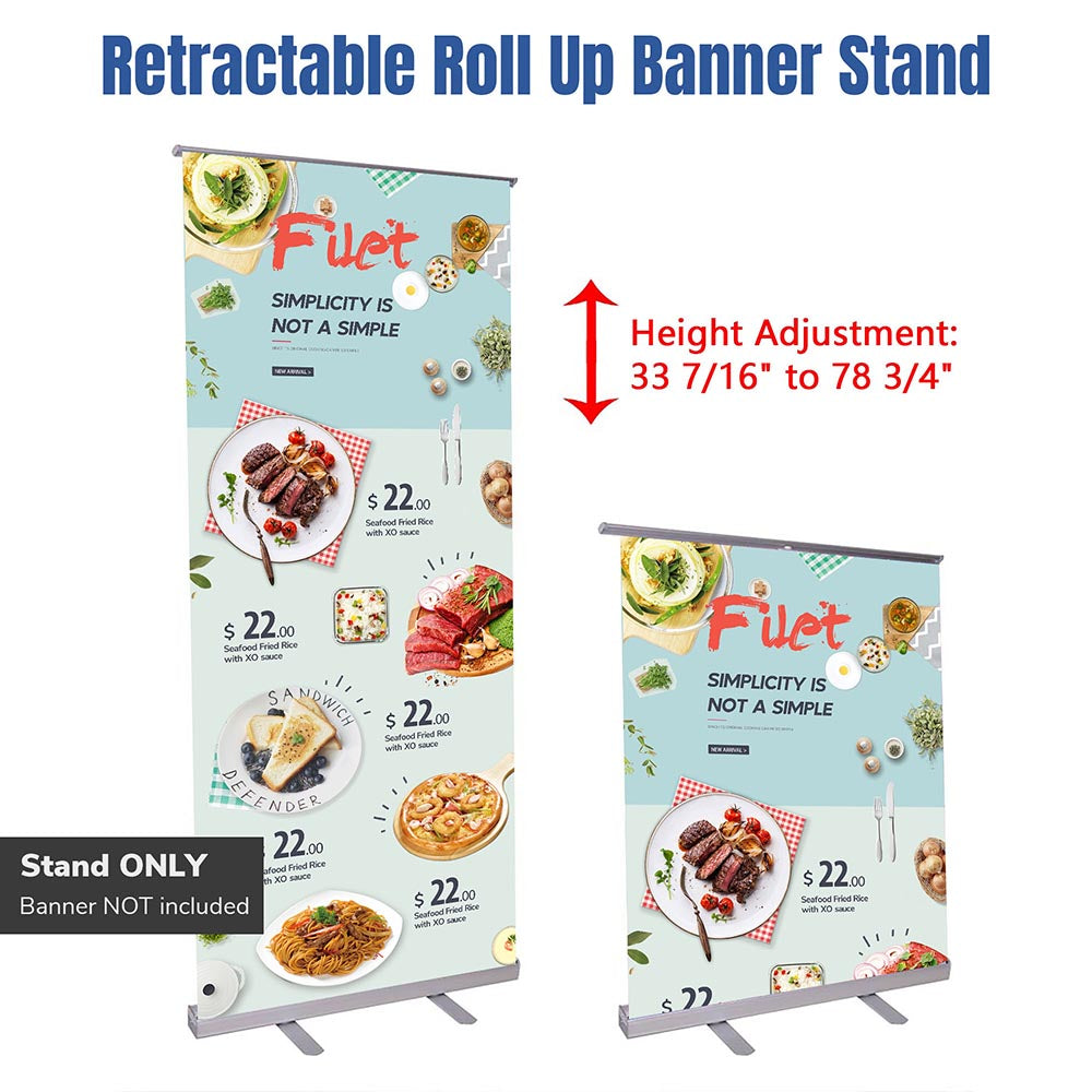 Yescom 32 x 79 in Adjustable Trade Show Roll up Retractable Banner Stand