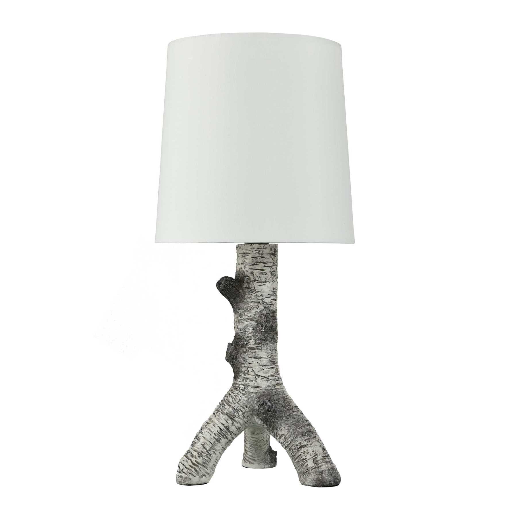 Mainstays White Birch Branch Table Lamp with White Shade， bulb included， 17.25