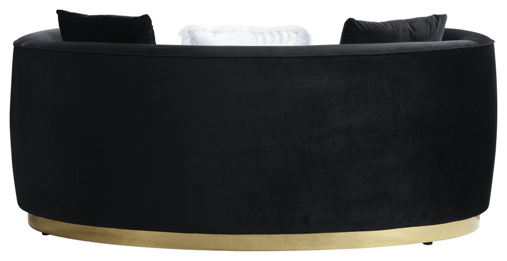 ACME Achelle Loveseat with 3 Pillows in Black Velvet   Contemporary   Loveseats   by Acme Furniture  Houzz