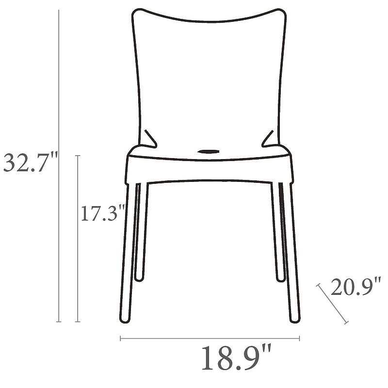 33.25 Black and White Stackable Outdoor Patio Dining Chair