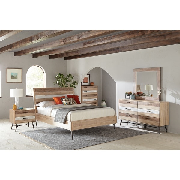 Pelle Rough Sawn Multi and Black 3-piece Bedroom Set with Chest - - 35553471