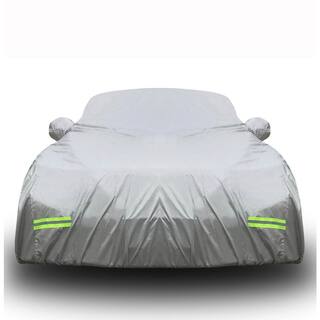 Mockins 185 in. x 70 in. x 60 in. Heavy-Duty Waterproof Car Cover - 190T Silver Polyester MA-46