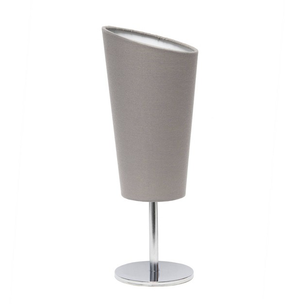 Mini Table Lamp With Angled Fabric Shade Simple Designs