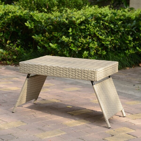 Portable Folding Wicker Table