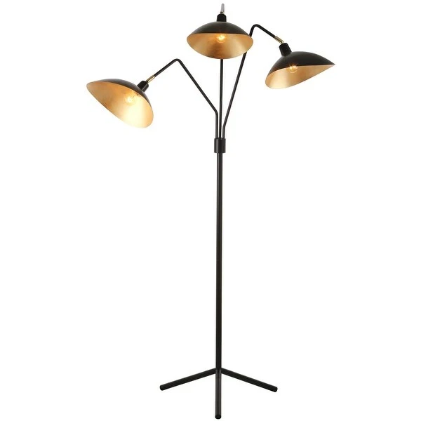 SAFAVIEH Lighting 70-inch Iris Black/ Gold Floor Lamp - 40-51