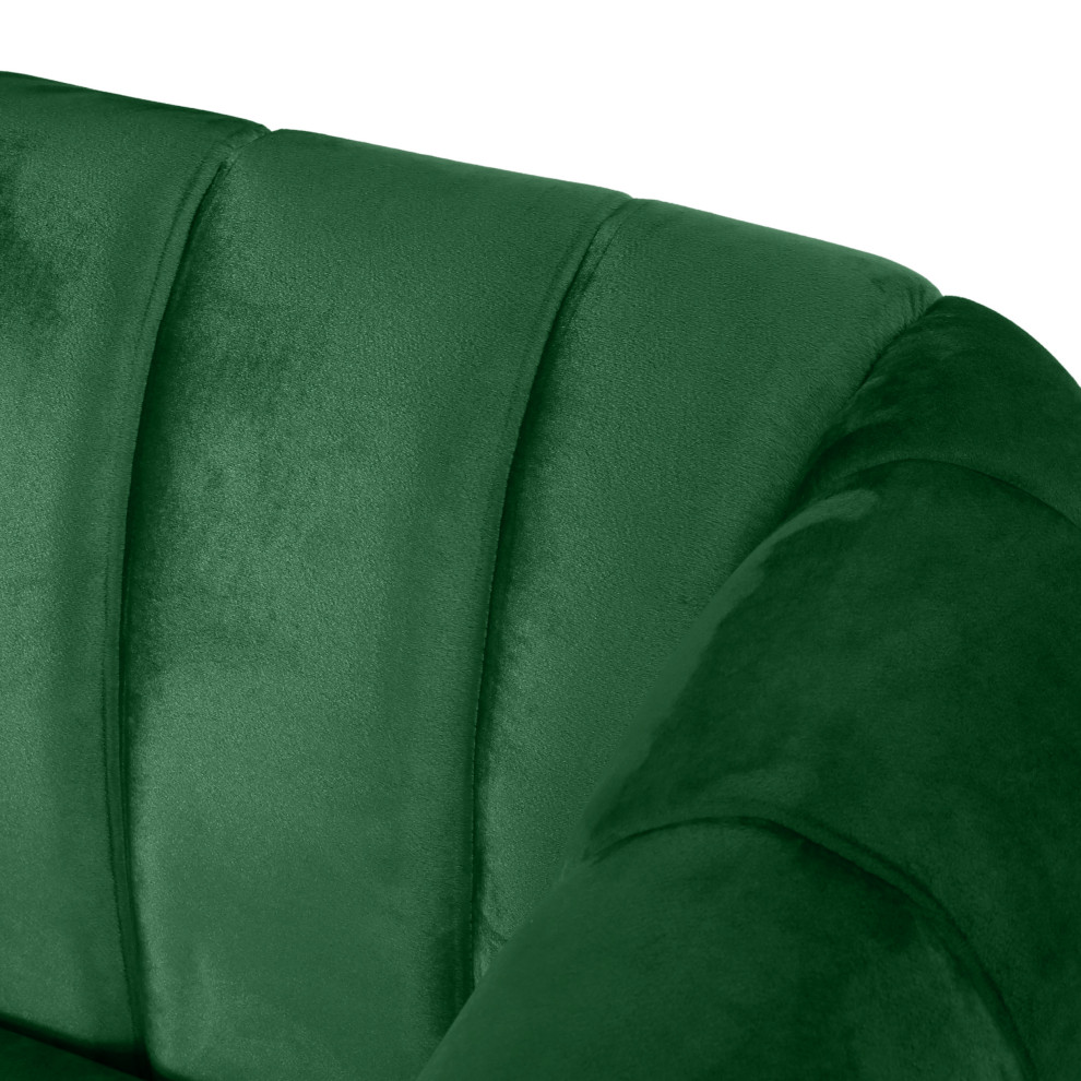 Worden Modern Glam Velvet Channel Stitch 3 Seater Sofa   Traditional   Sofas   by GDFStudio  Houzz