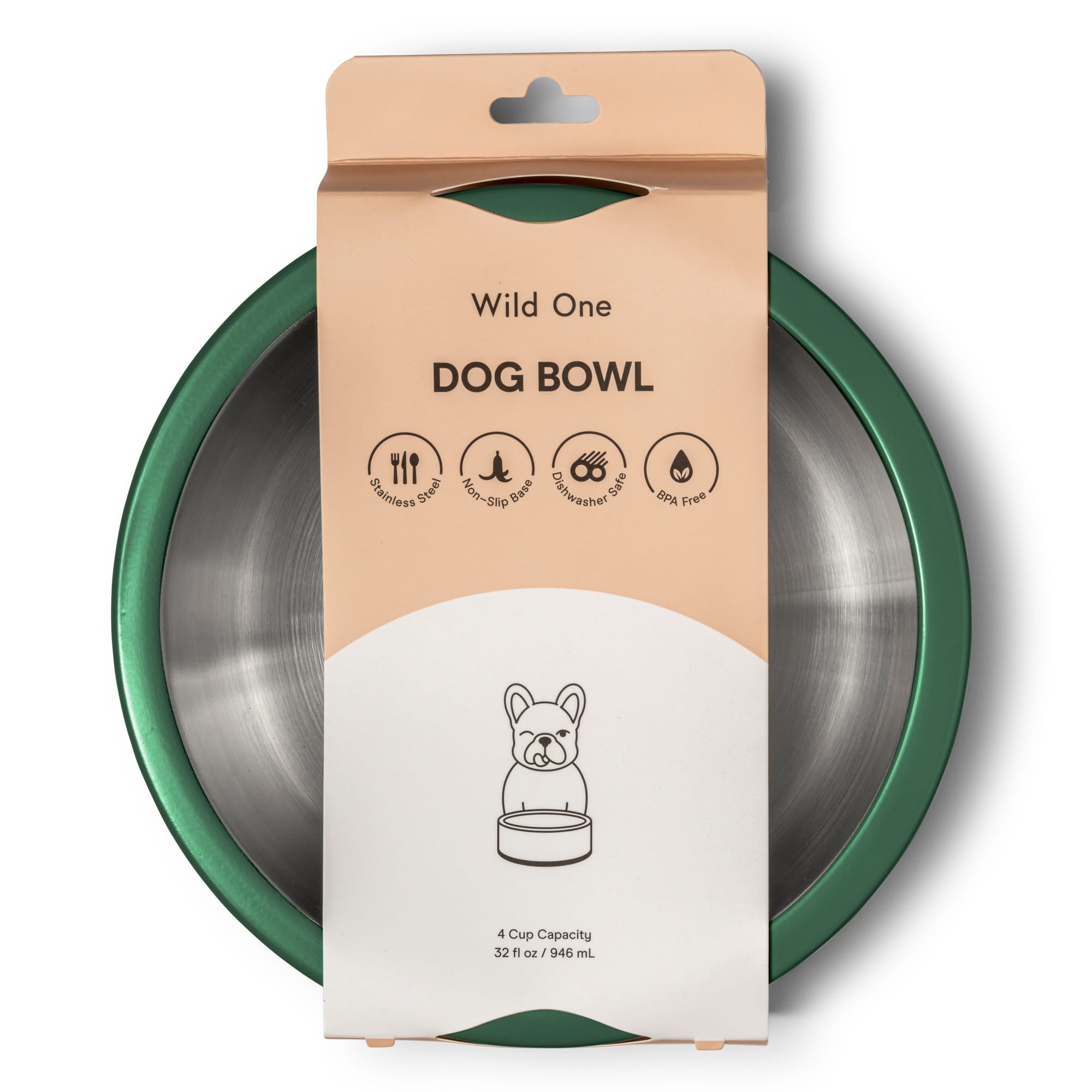 Wild One Spruce Stainless Steel Dog Bowl