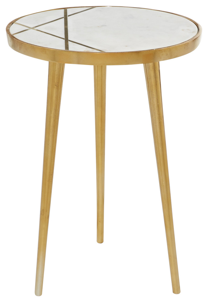 Modern Gold Aluminum Accent Table 55381   Midcentury   Side Tables And End Tables   by Brimfield  ampMay  Houzz