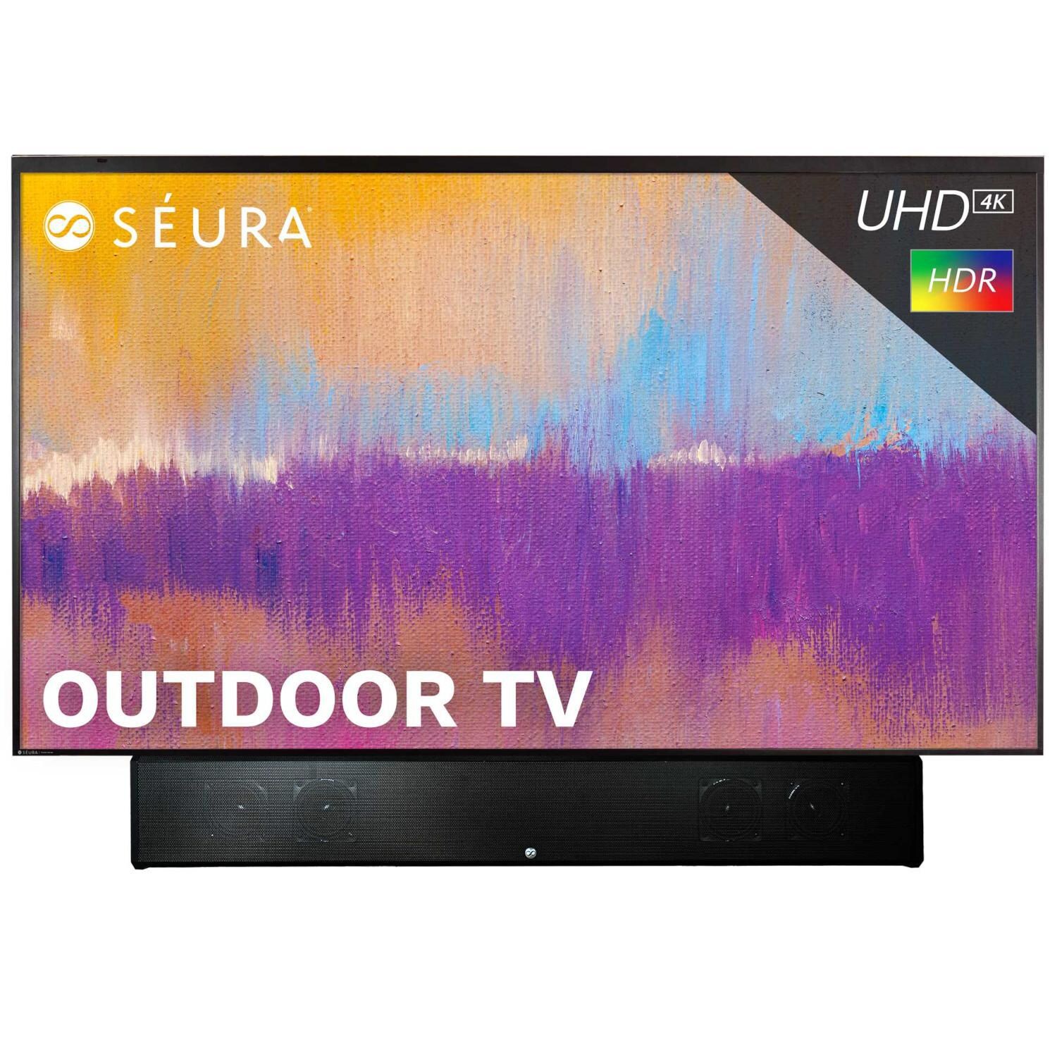 Seura Shade Series 2 55andPrime; W/ Soundbar 4K UHD HDR LED Outdoor TV