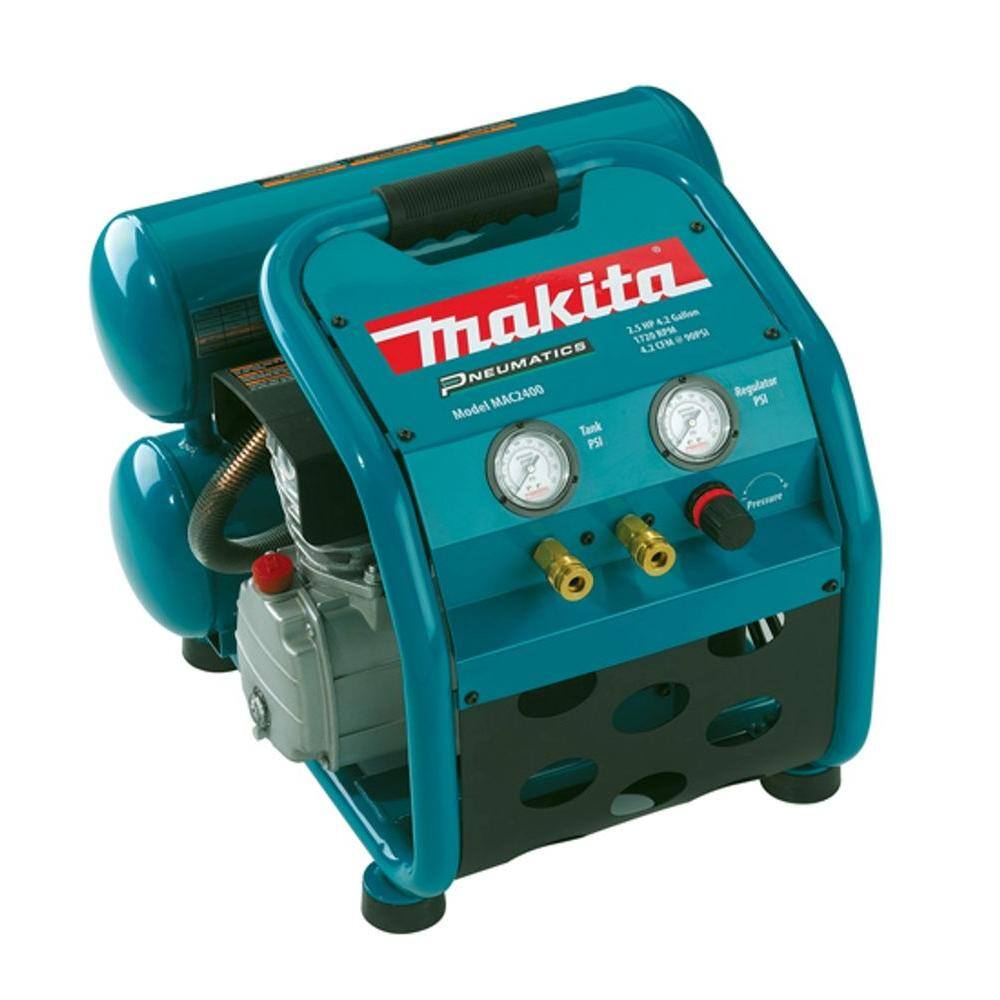 Makita 4.2 Gal. 2.5 HP Portable Electrical 2-Stack Air Compressor MAC2400